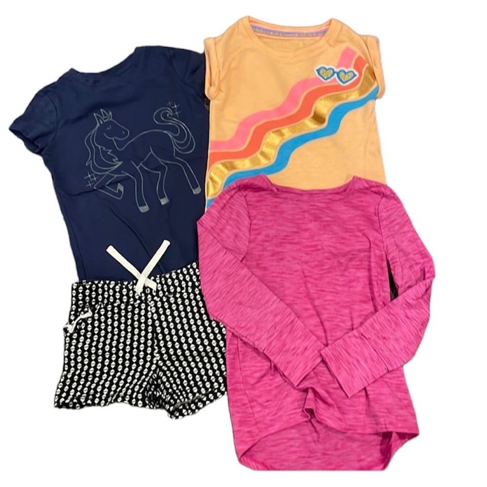 Girls Size 4/5 Bundle T shirts shorts long sleeve shirt
